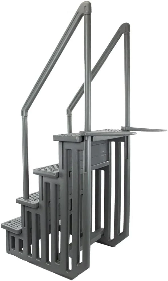 Select Anti-Slip in-Pool Steps | Gray | for Above Ground Swimming Pools | Can Mount to Decks 48