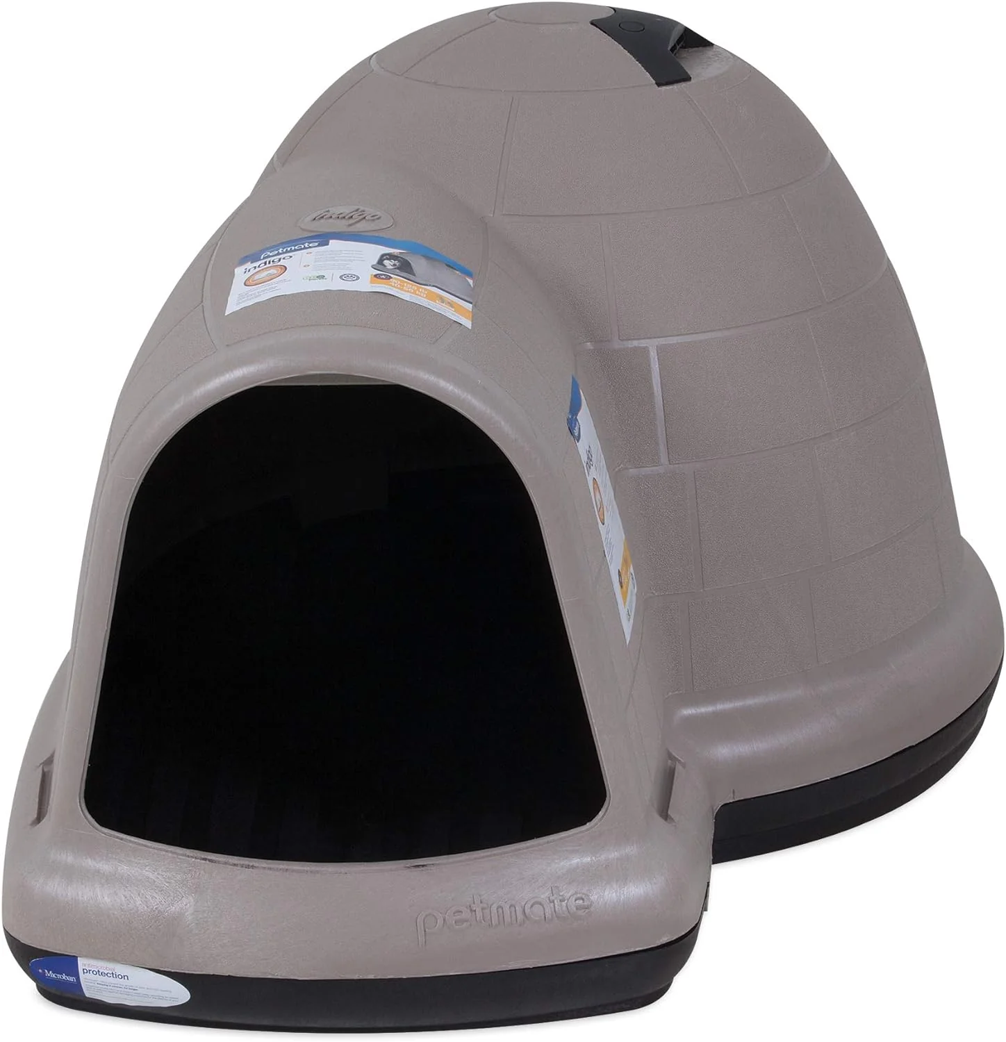 Petmate Indigo Dog House (Igloo Dog House, Made in USA with 90% Recycled Materials, All-Weather Protection Pet Shelter) for XL Dogs -90 to 125 pounds, Made in USA