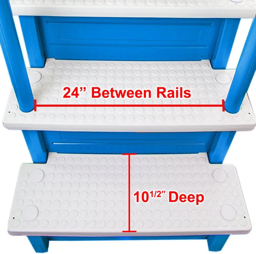 Select Anti-Slip in-Pool Steps | Gray | for Above Ground Swimming Pools | Can Mount to Decks 48
