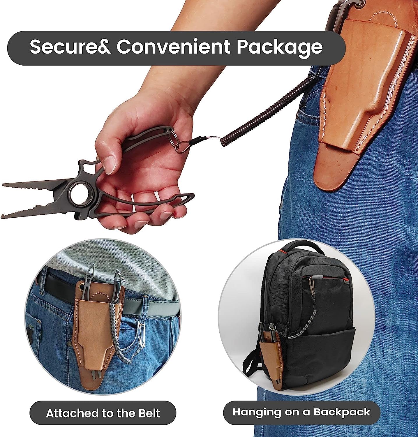 RXLUY Titanium Fishing Pliers, Premium Saltwater Fishing Gear, Tungsten Cutters, Split Ring Hook Remover, Knot Tying Tool with Lanyard, Ice Fishing, Sea Fishing Kit Gifts for Men