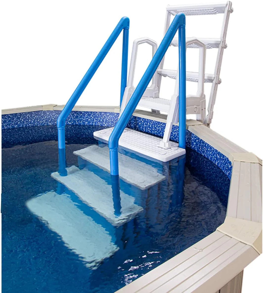 Select Anti-Slip in-Pool Steps | Gray | for Above Ground Swimming Pools | Can Mount to Decks 48