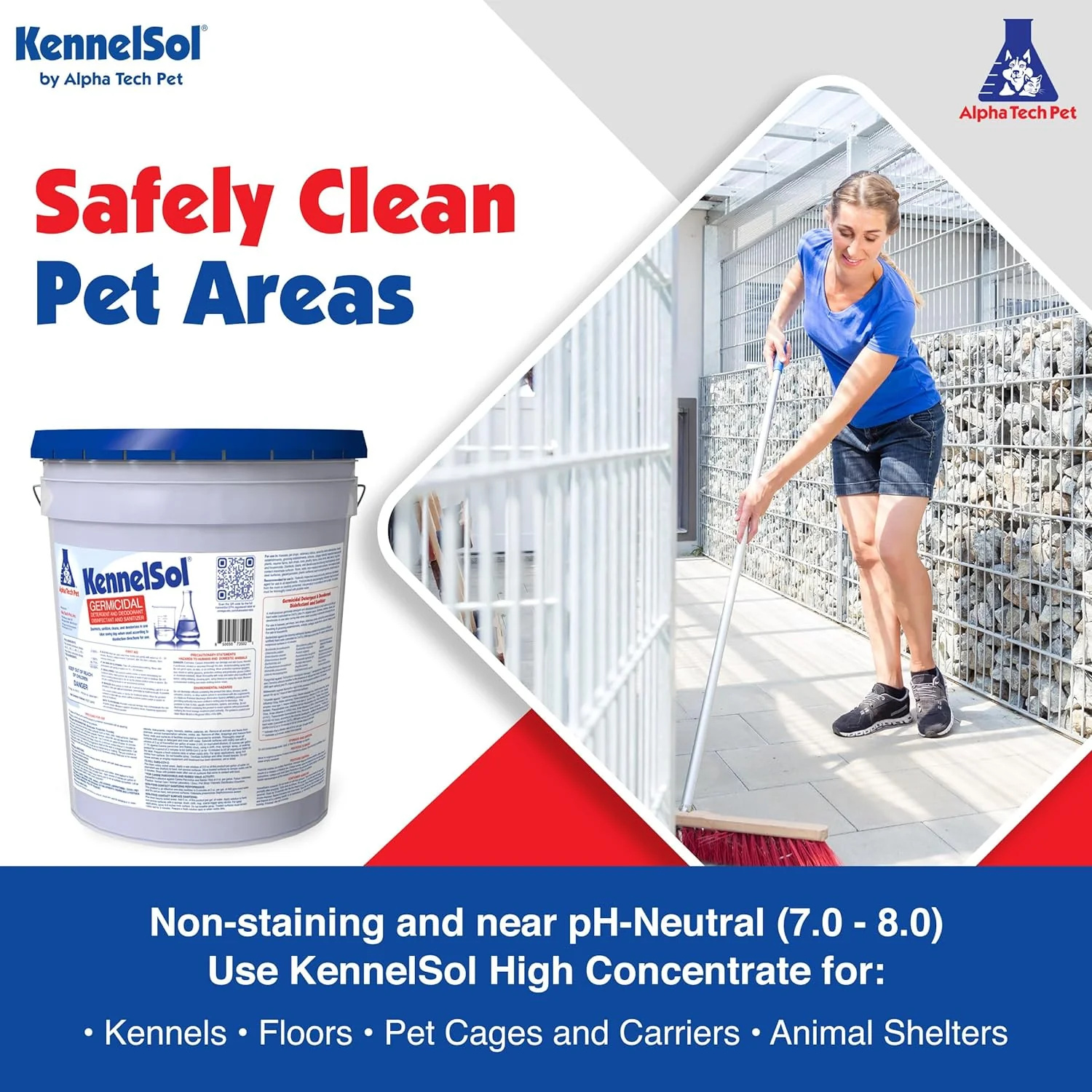 1-Step Kennel Cleaner - EPA Registered Liquid Concentrate Disinfectant and Deodorizer, Effective Against Bacteria and Viruses - 5 Gallons by Alpha Tech Pet
