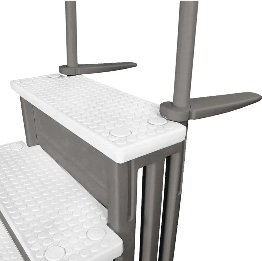 Select Anti-Slip in-Pool Steps | Gray | for Above Ground Swimming Pools | Can Mount to Decks 48