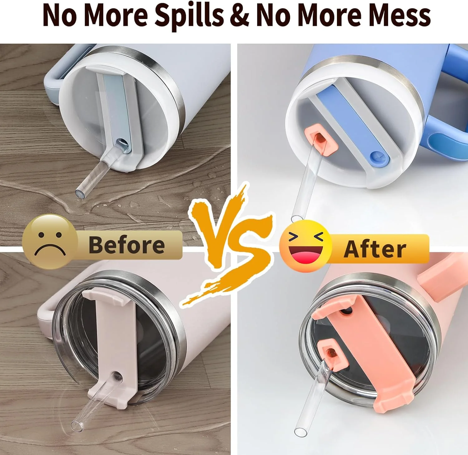 40 oz 30 oz tumbler with handle and anti-spill stopper