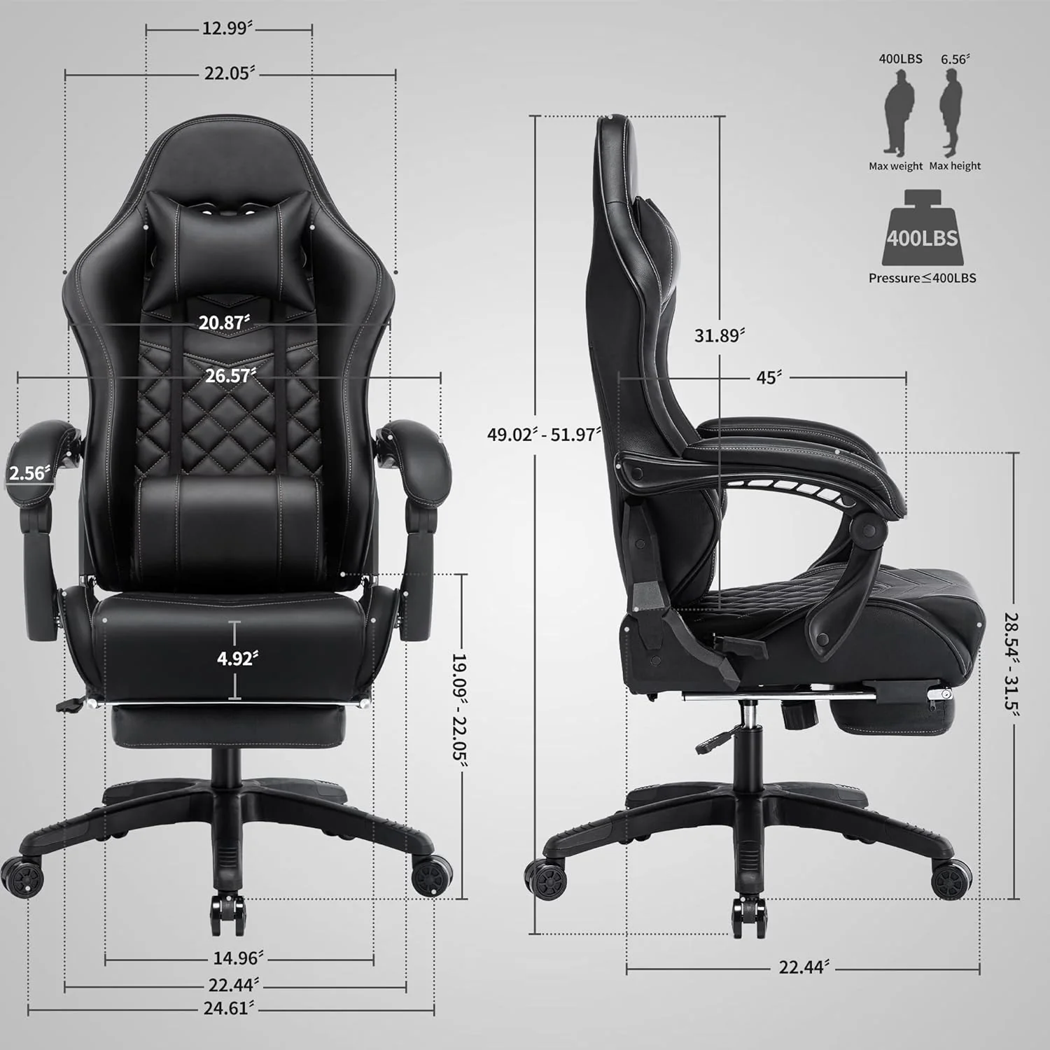 Classic PU Leather Large and Tall Ergonomic Computer Chair