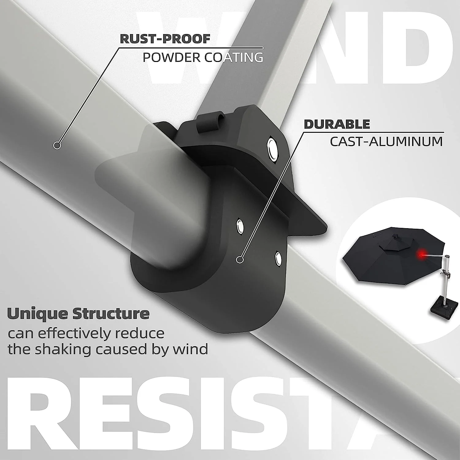 12ft Solar LED Patio Umbrella Outdoor Round Umbrella Large Cantilever Umbrella with LED Lights Windproof Bias Umbrella Heavy Duty Parasol for Garden Deck Pool Patio