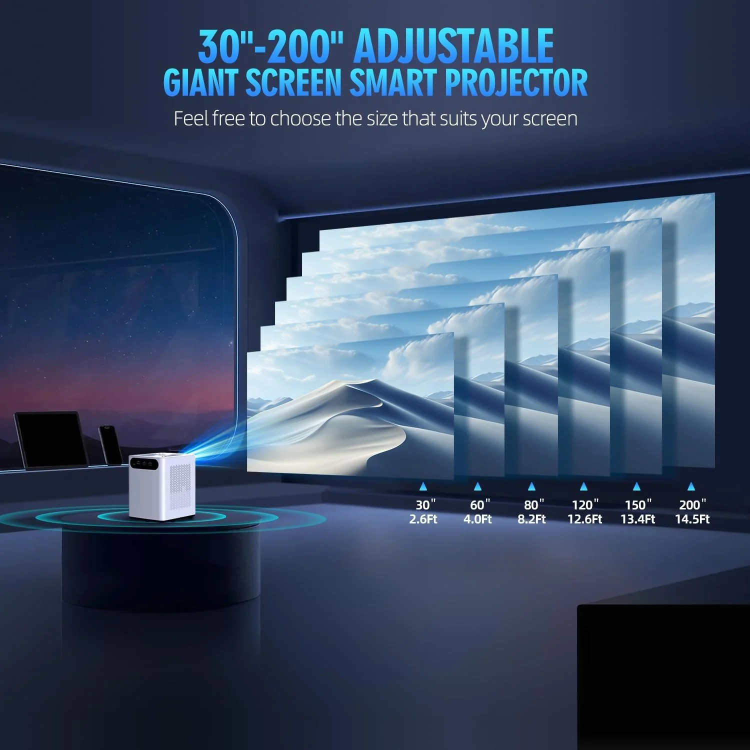 Projector with WiFi and Bluetooth