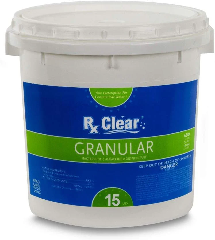 Clear Stabilized Granular Chlorine | One 50-Pound Bucket | Use As Bactericide, Algaecide, and Disinfectant in Swimming Pools and Spas | Fast Dissolving and UV Protected