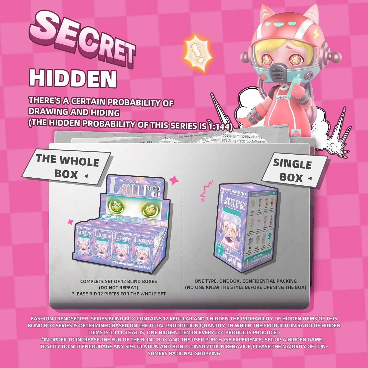 12-Pack Blind Box, Fashion Trendsetters Series Cute Blind Box Action Figures Popular Collectible Toys Birthday Halloween Christmas Gifts