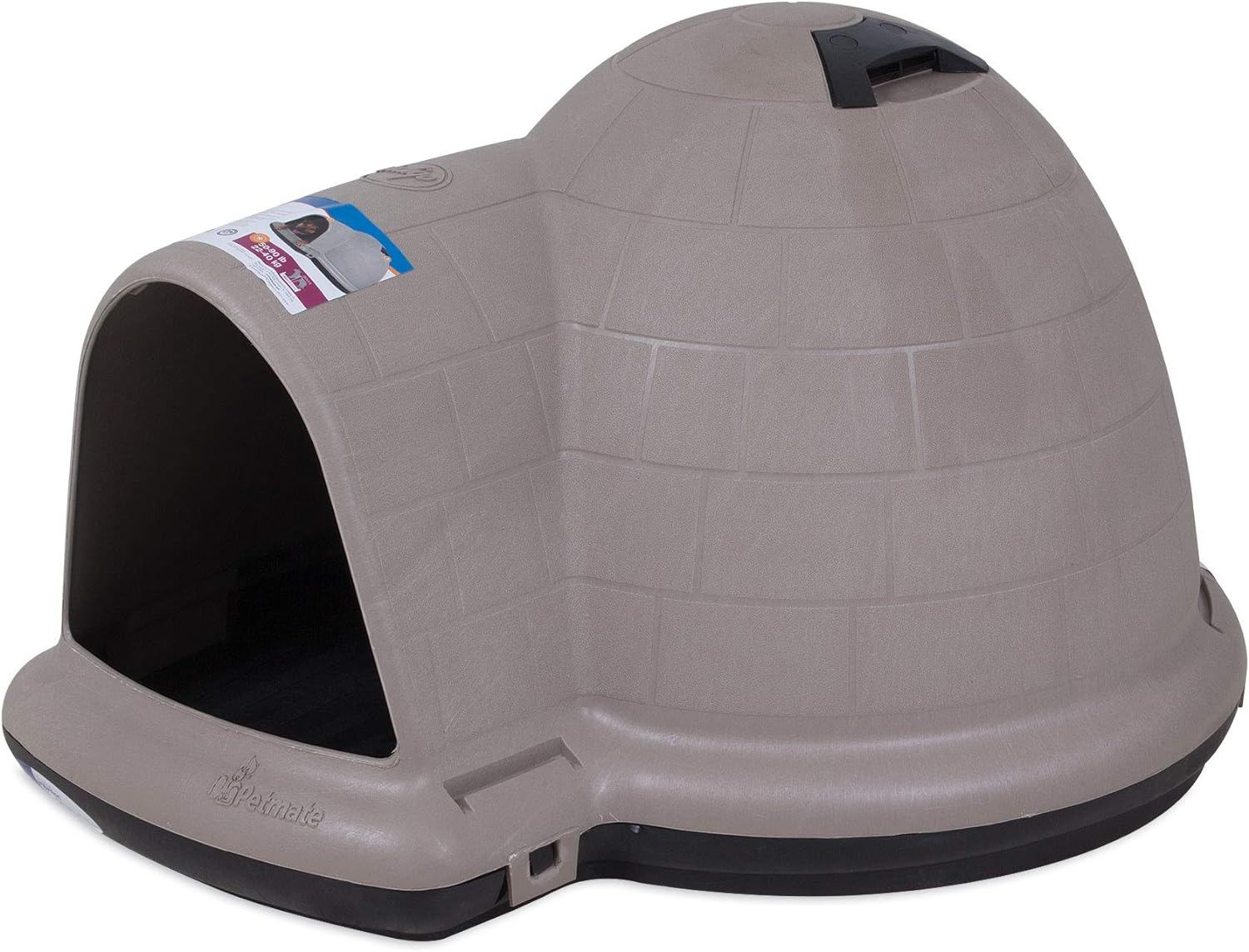 Petmate Indigo Dog House (Igloo Dog House, Made in USA with 90% Recycled Materials, All-Weather Protection Pet Shelter) for XL Dogs -90 to 125 pounds, Made in USA