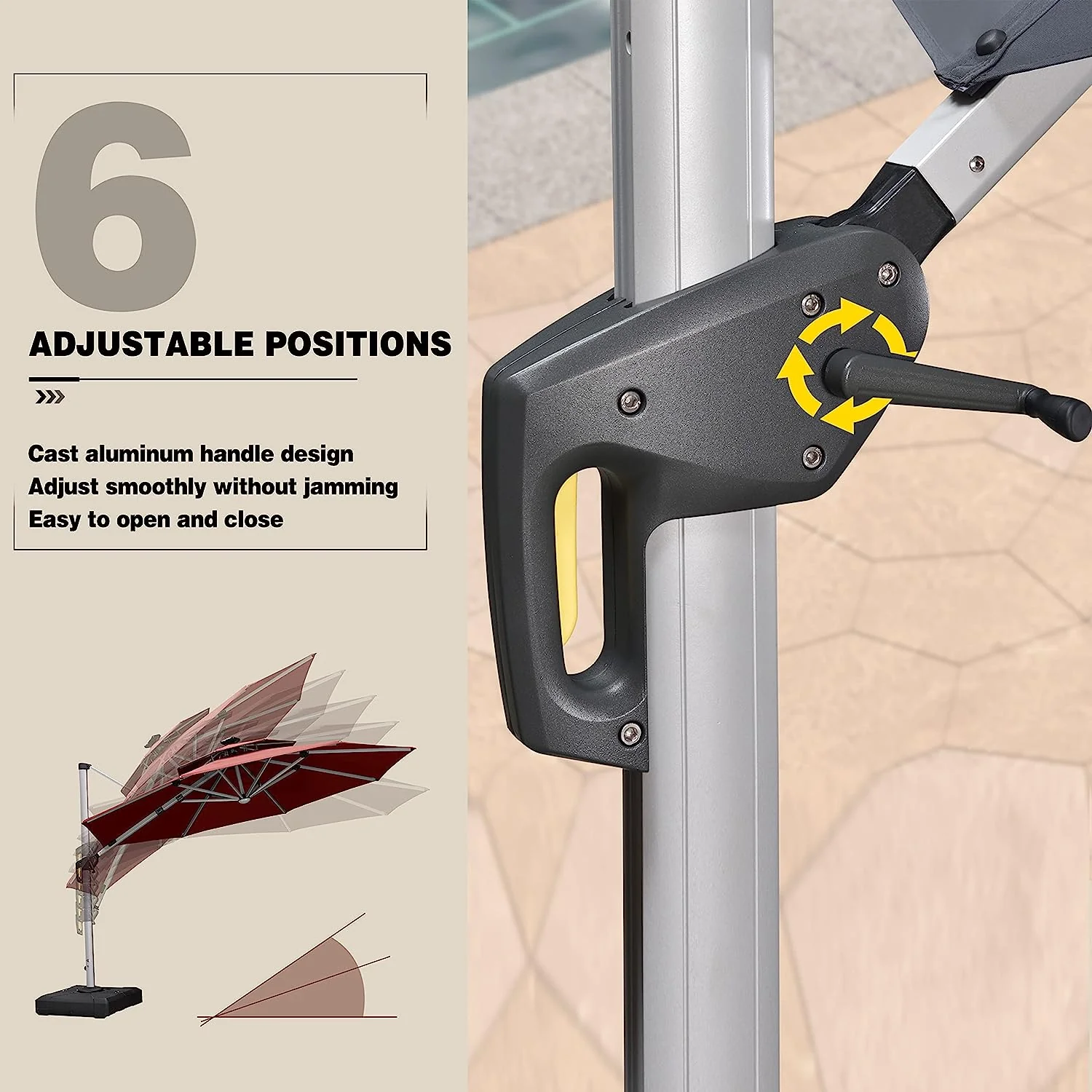 12ft Solar LED Patio Umbrella Outdoor Round Umbrella Large Cantilever Umbrella with LED Lights Windproof Bias Umbrella Heavy Duty Parasol for Garden Deck Pool Patio