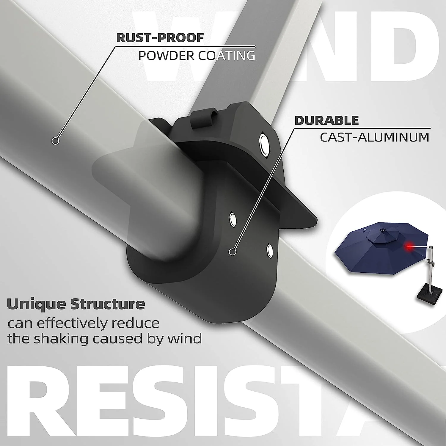 12ft Solar LED Patio Umbrella Outdoor Round Umbrella Large Cantilever Umbrella with LED Lights Windproof Bias Umbrella Heavy Duty Parasol for Garden Deck Pool Patio