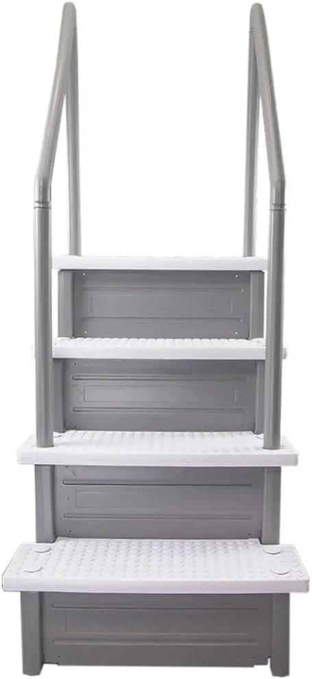 Select Anti-Slip in-Pool Steps | Gray | for Above Ground Swimming Pools | Can Mount to Decks 48
