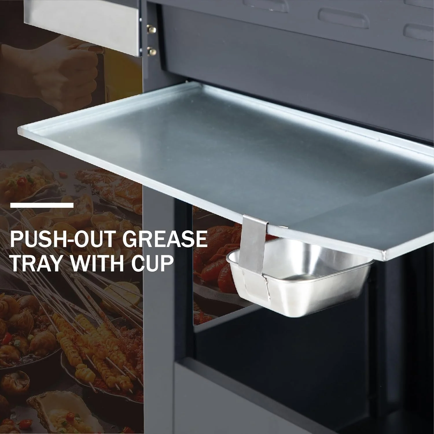 Burner Gas grill with side burner and enameled cast iron grille 42,000BTU outdoor cooking stainless steel propane grill Garden grill, silver