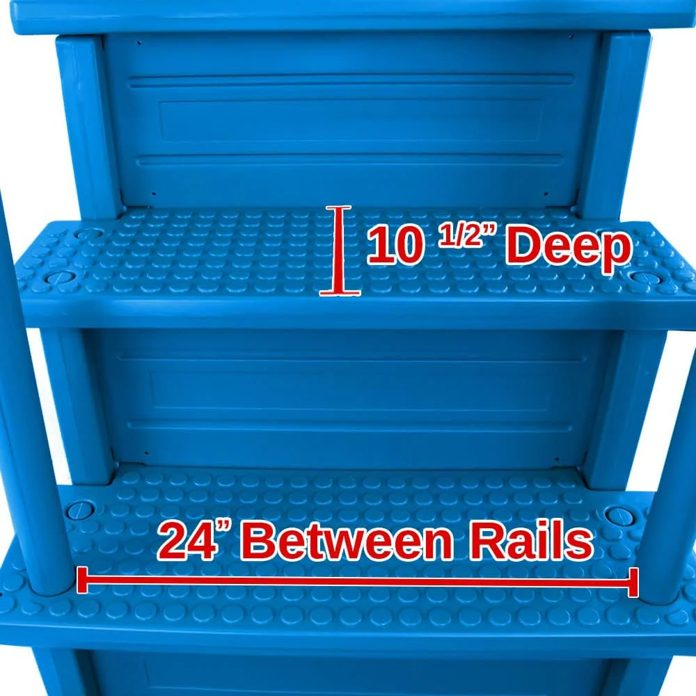 Select Anti-Slip in-Pool Steps | Gray | for Above Ground Swimming Pools | Can Mount to Decks 48