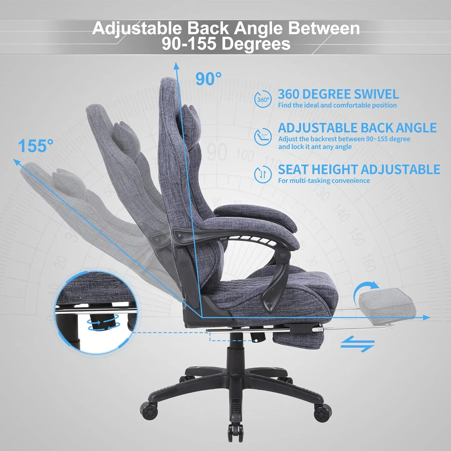 Classic PU Leather Large and Tall Ergonomic Computer Chair