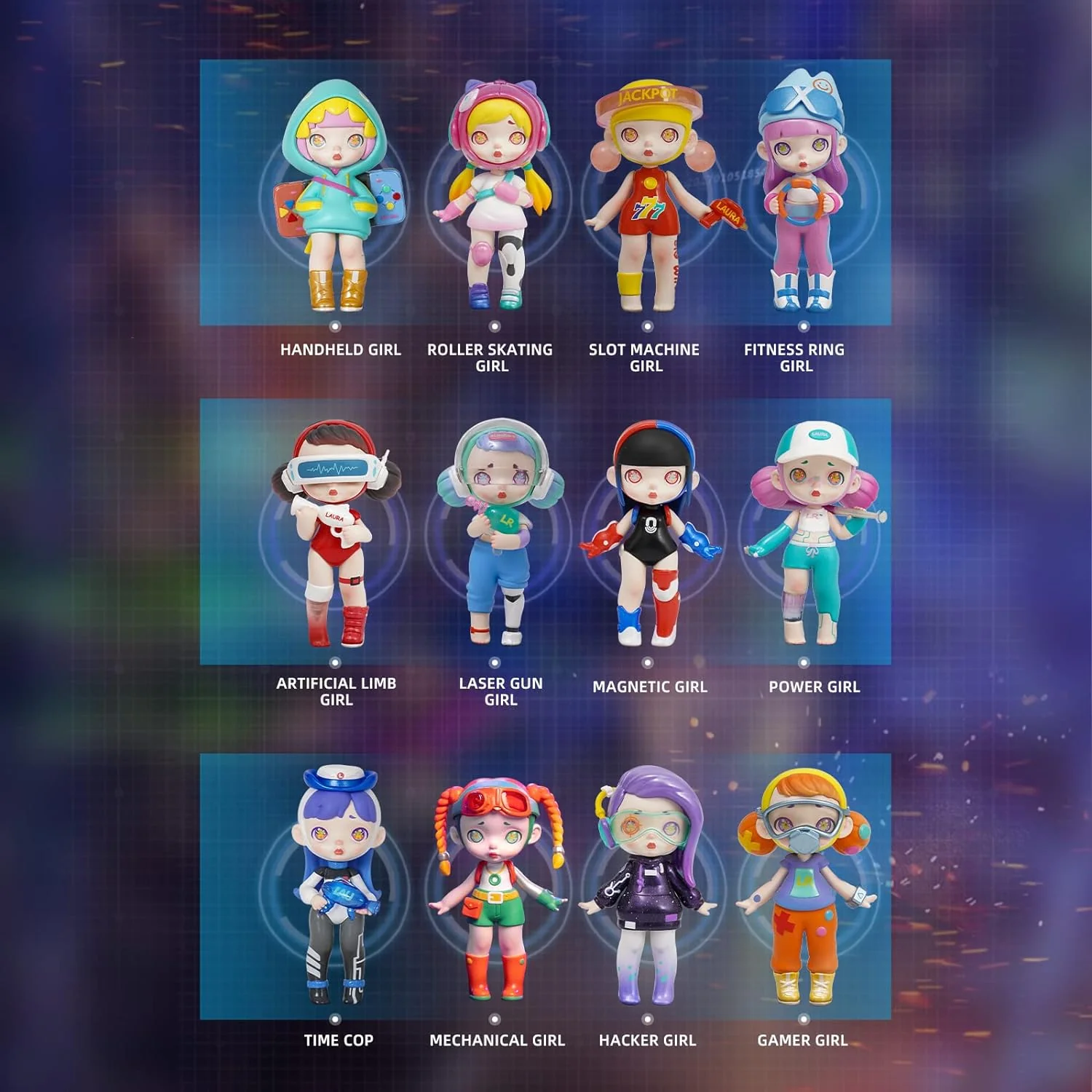 12-Pack Blind Box, Fashion Trendsetters Series Cute Blind Box Action Figures Popular Collectible Toys Birthday Halloween Christmas Gifts