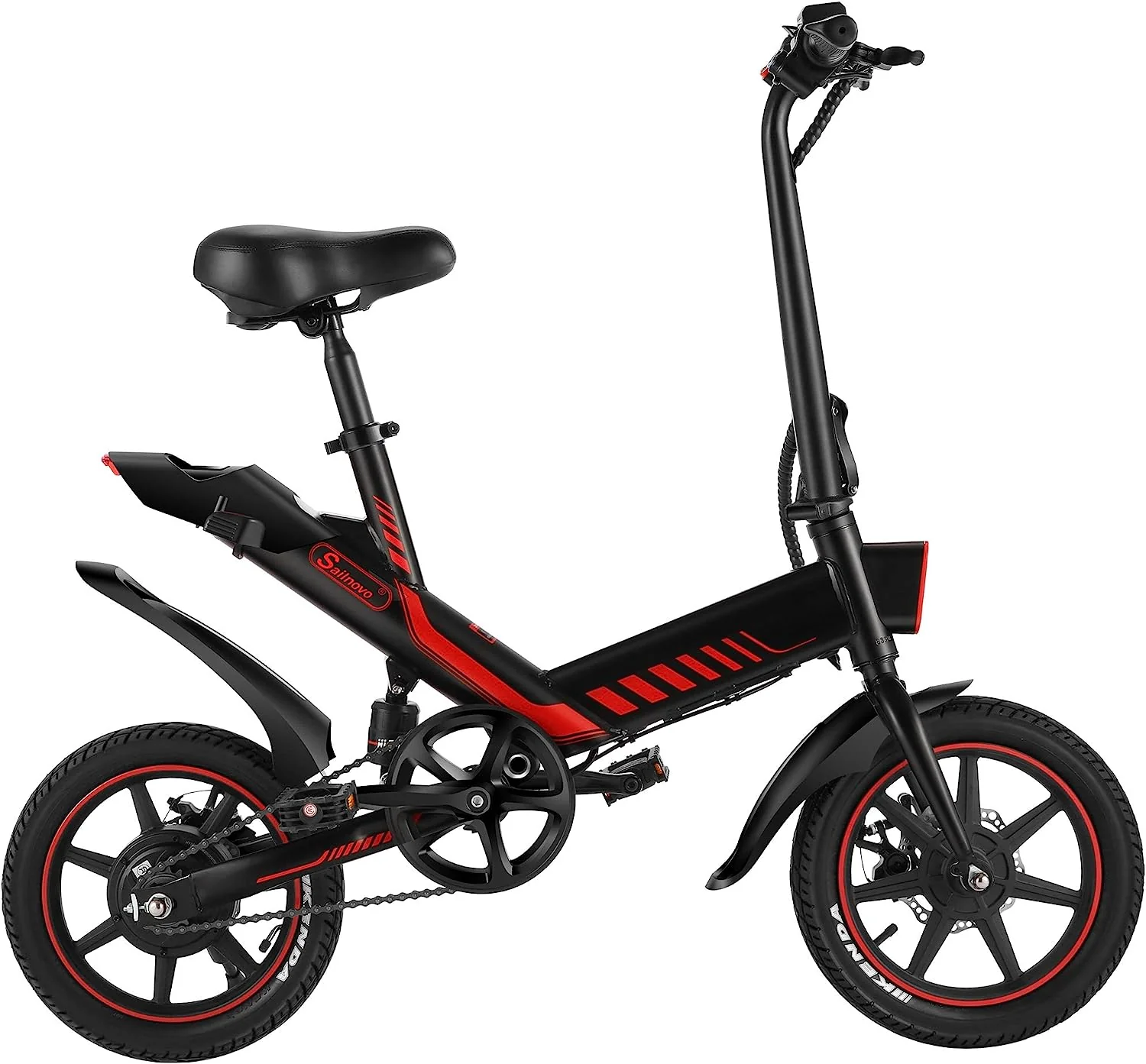 Sailnovo 14'' Electric Bicycle for Adults and Teenagers, Folding Electric Bike with Built-in Li-ion Battery