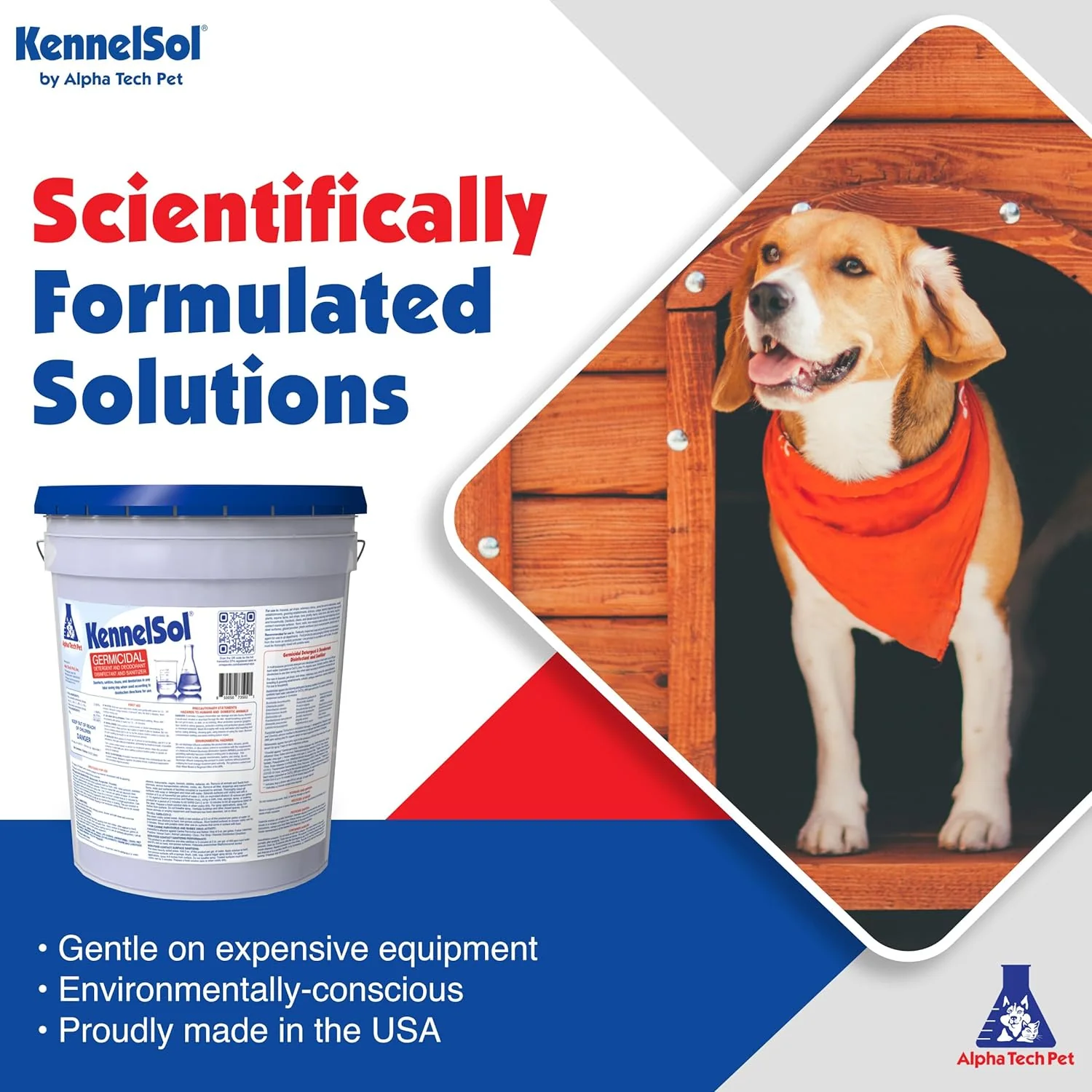1-Step Kennel Cleaner - EPA Registered Liquid Concentrate Disinfectant and Deodorizer, Effective Against Bacteria and Viruses - 5 Gallons by Alpha Tech Pet