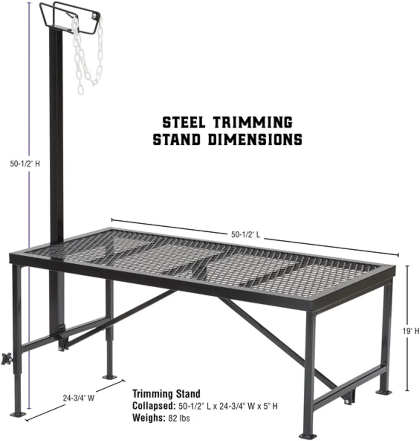 Weaver Leather Livestock Steel Trim Stand - Adjustable and Durable Trimming Stand for Sheep, Goats, and Other Livestock - Wire Headpiece Holds Animals in Place During Grooming, Black, 1 Ct (Pack of 1)