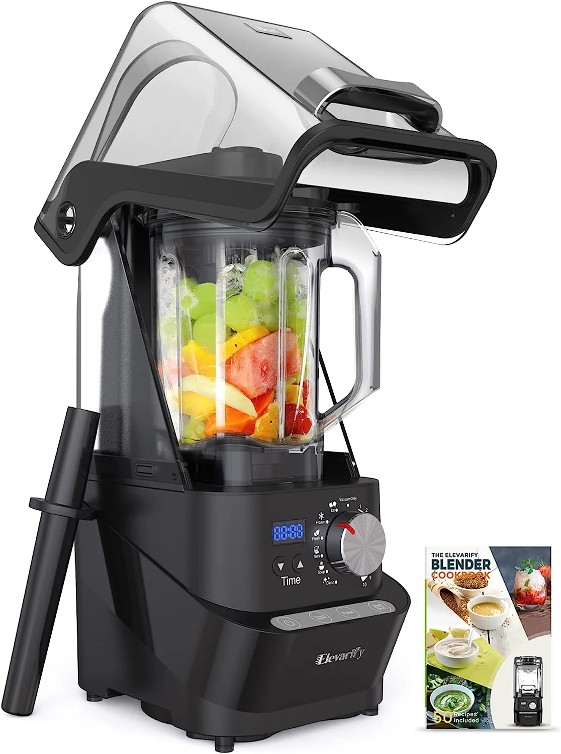 Kitchen Quiet Professional Blender: Vacuum Commercial Blender for Shakes and Smoothies - 56 Ounce Industrial Countertop Blender - 1500 Watt High Power Smoothie Blender with Guard, 29015 (Black)