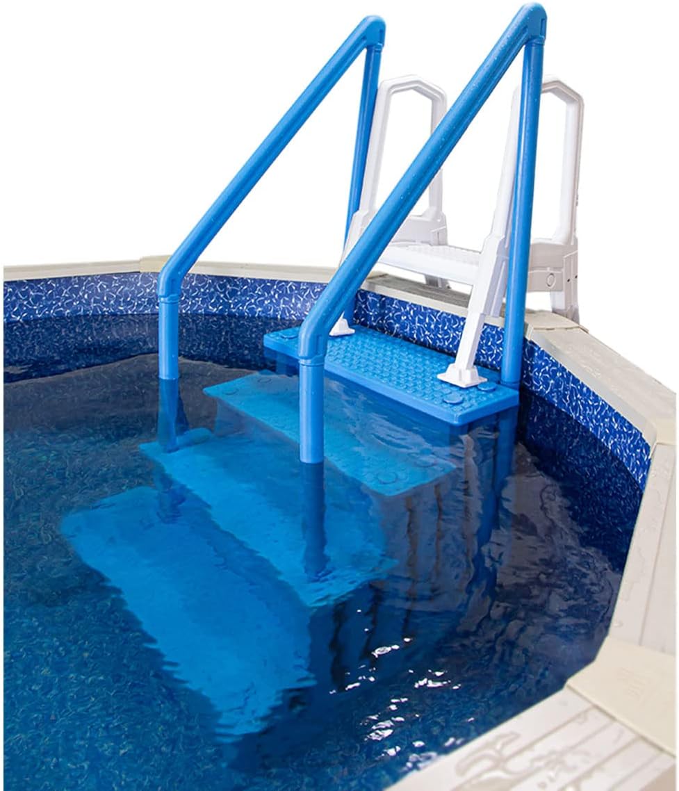 Select Anti-Slip in-Pool Steps | Gray | for Above Ground Swimming Pools | Can Mount to Decks 48