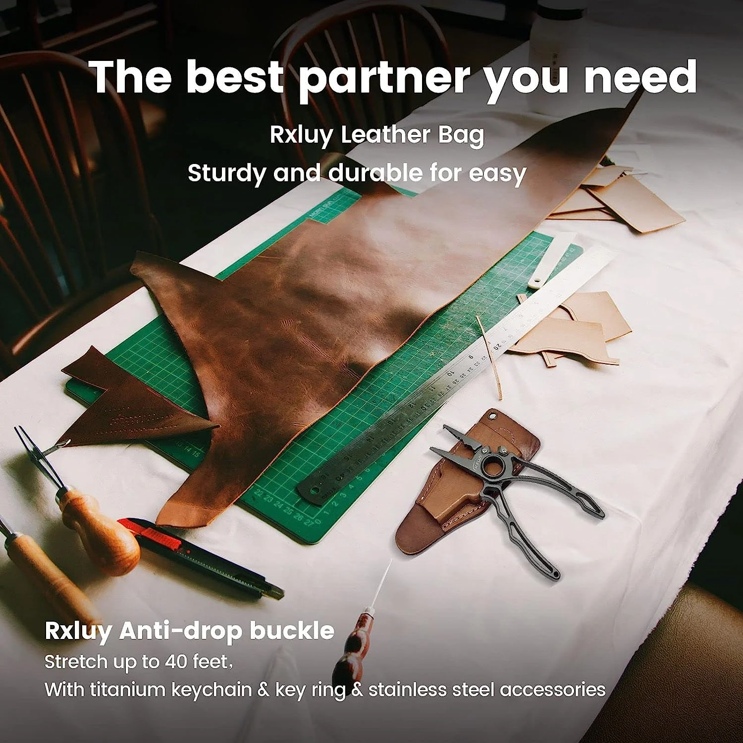 RXLUY Titanium Fishing Pliers, Premium Saltwater Fishing Gear, Tungsten Cutters, Split Ring Hook Remover, Knot Tying Tool with Lanyard, Ice Fishing, Sea Fishing Kit Gifts for Men