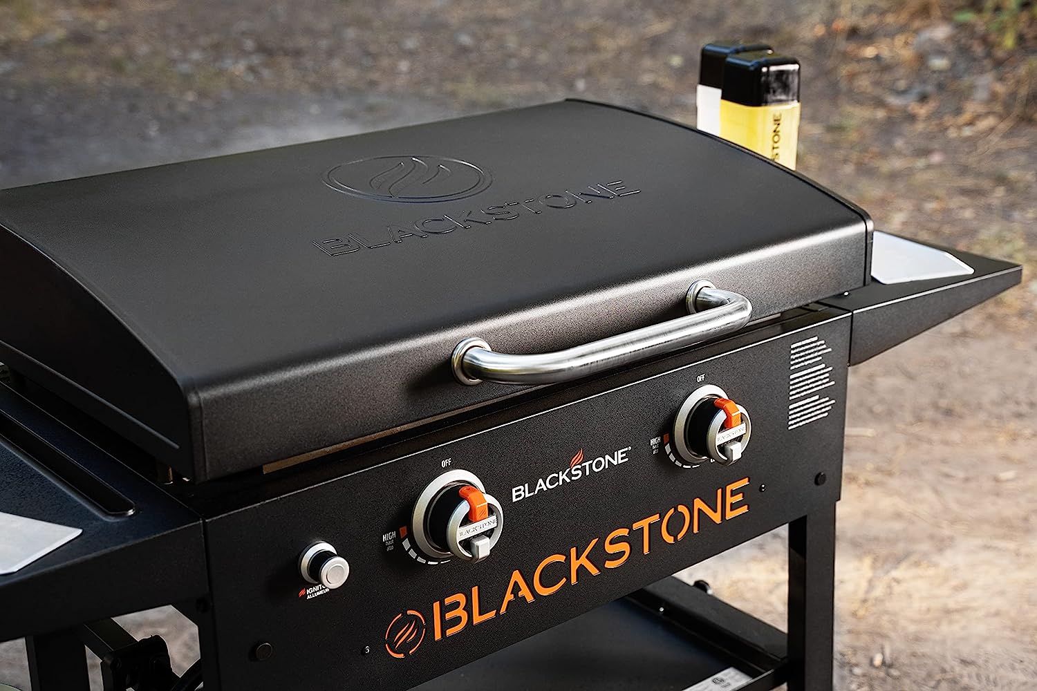 Blackstone 1883 Gas Hood & Side Shelves Heavy Duty Flat Top Griddle Grill Station for Kitchen, Camping, Outdoor, Tailgating, Countertop 28 inch Black