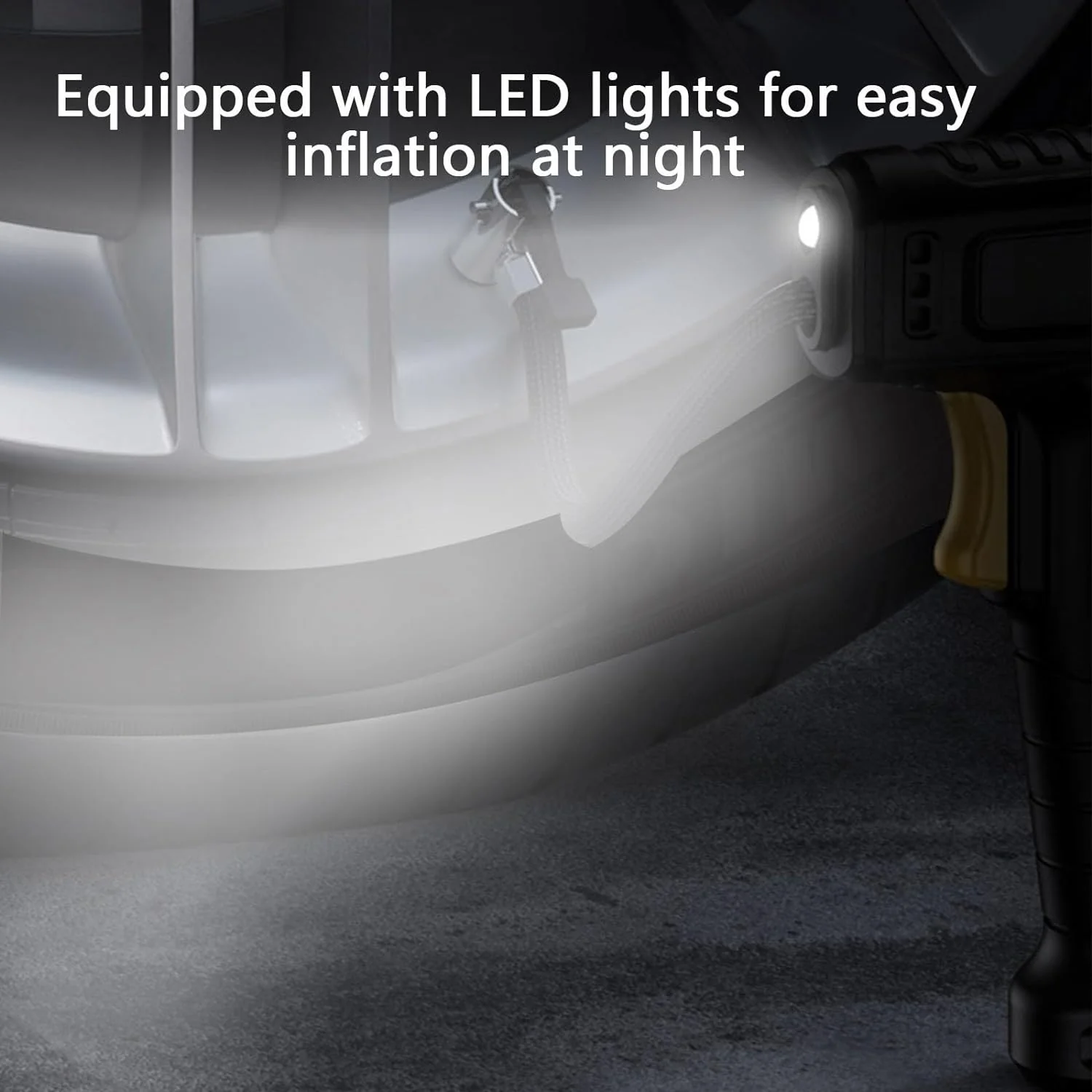 Tire Inflator Pump with Emergency LED Light - 12V