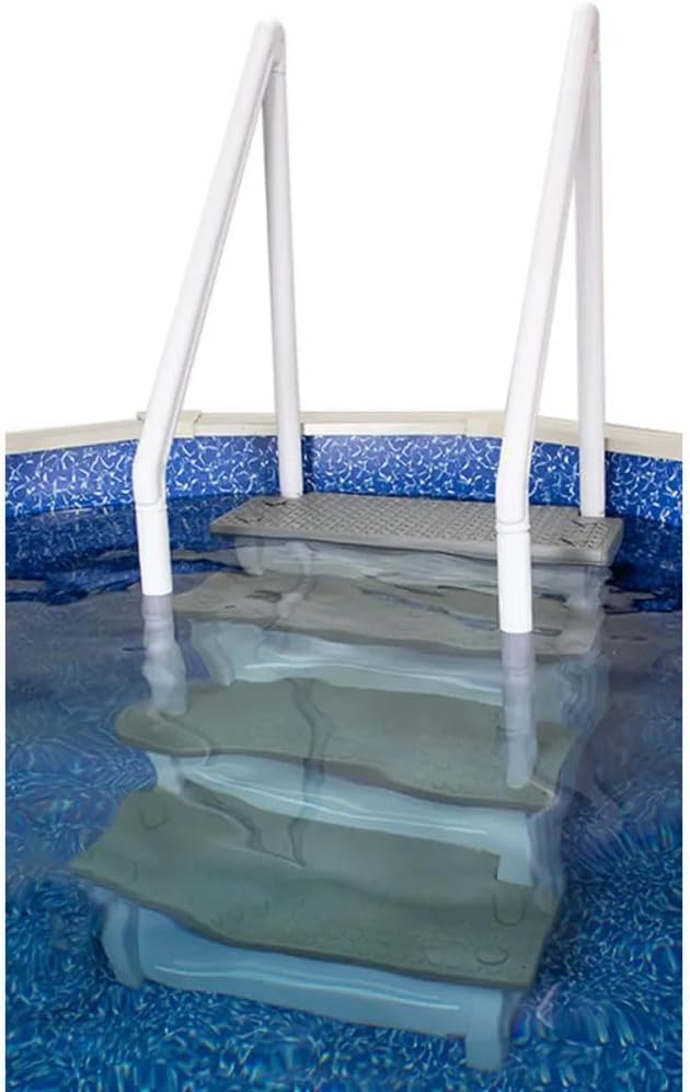 Select Anti-Slip in-Pool Steps | Gray | for Above Ground Swimming Pools | Can Mount to Decks 48