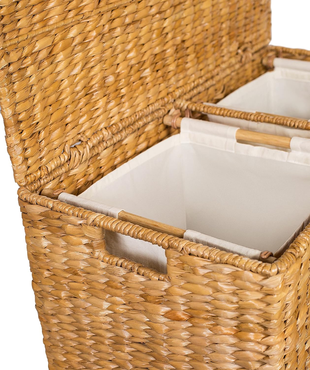 Extra large split gift basket with lining