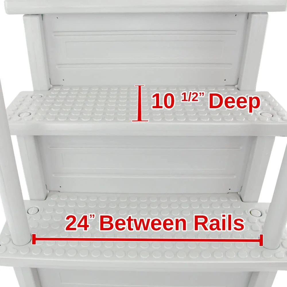 Select Anti-Slip in-Pool Steps | Gray | for Above Ground Swimming Pools | Can Mount to Decks 48