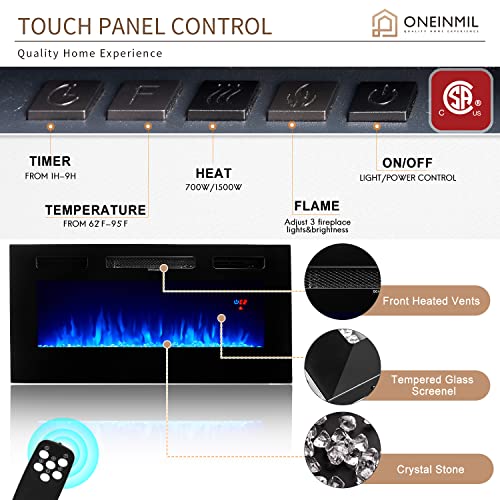 Oneinmil Fireplace TV Stand with 36