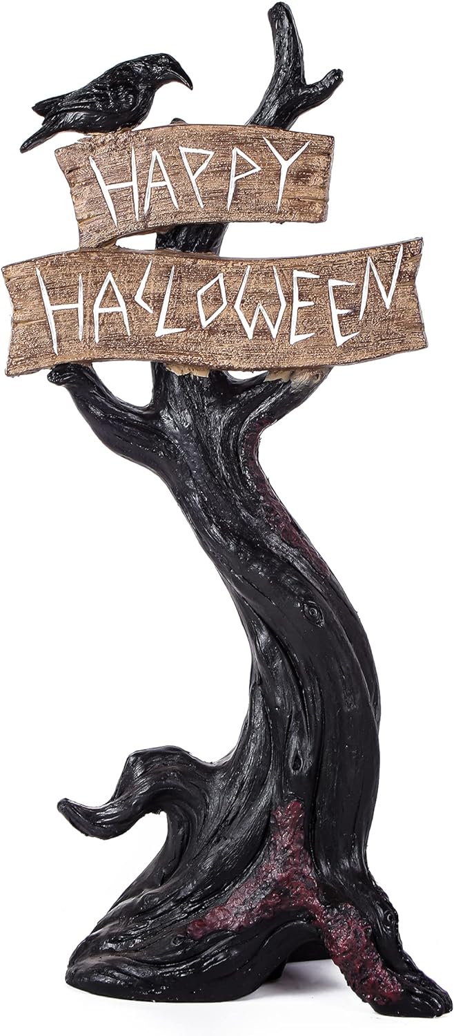 Desktop Decoration, Black, Happy Halloween Tree 32 inches