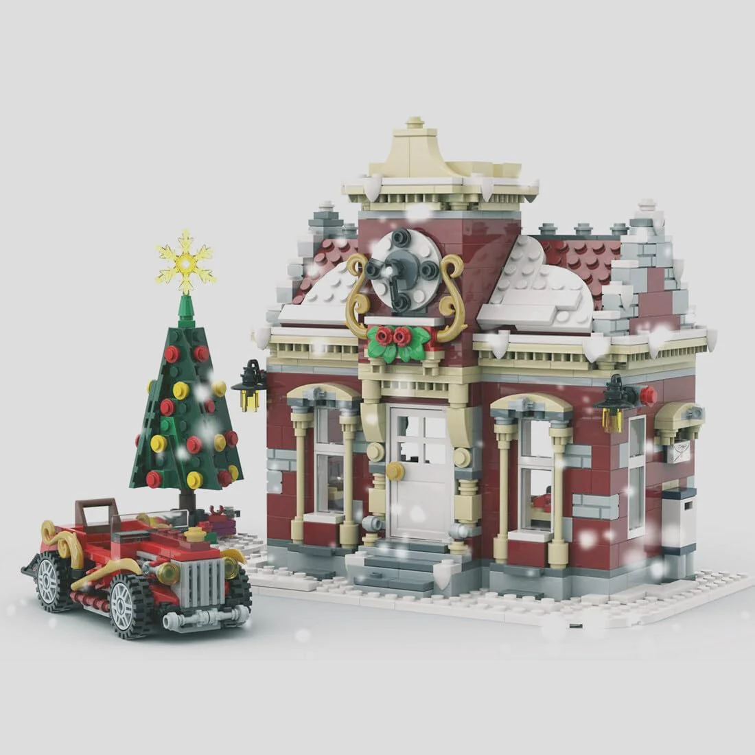 Christmas Country Church Building Kit, MOC-147549 Winter Modular Building Blocks Christmas House Building Block Building Toy (1769 Pieces)