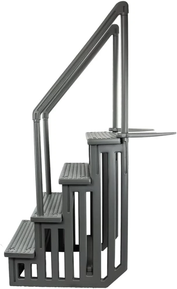 Select Anti-Slip in-Pool Steps | Gray | for Above Ground Swimming Pools | Can Mount to Decks 48
