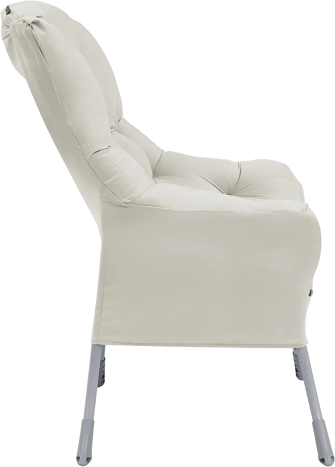 Living and More High Back Sofa Chair, Modern Fabric Lazy Chair, Accent Contemporary Lounge Chair, Cool Grey