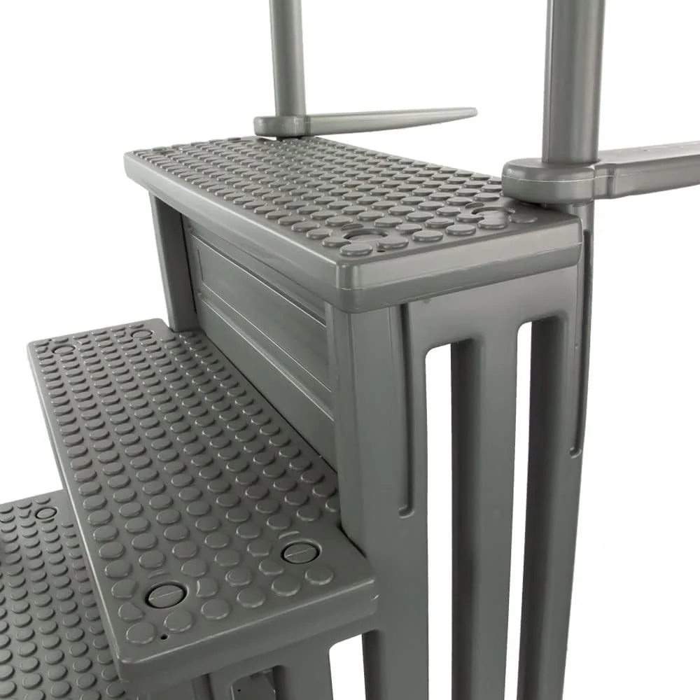 Select Anti-Slip in-Pool Steps | Gray | for Above Ground Swimming Pools | Can Mount to Decks 48