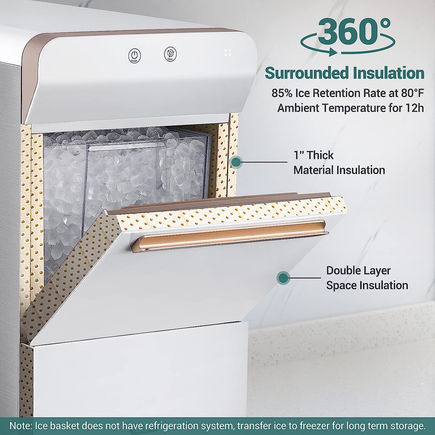 V2.0 Countertop Nugget Ice Maker | Self Cleaning Pellet Ice Maker | Open and Pour Refill | Stainless Steel Housing |