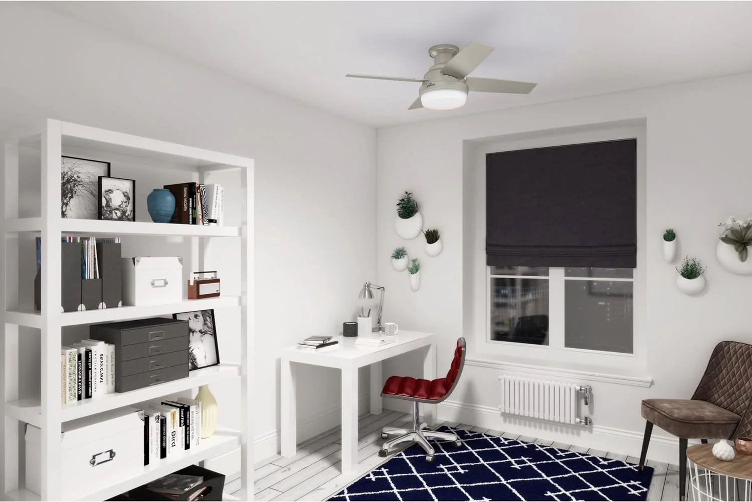 Hunter Fan Company Dempsey Low Profile Indoor / Outdoor Ceiling Fan with LED Light and Remote Control, 44