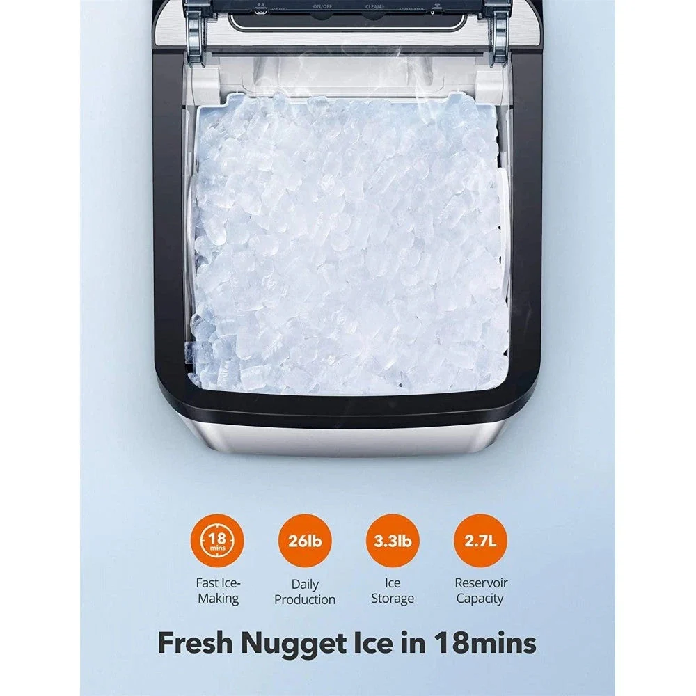 Nugget Ice Maker for Countertop TAOTRONIC Sonic Ice Maker Machine