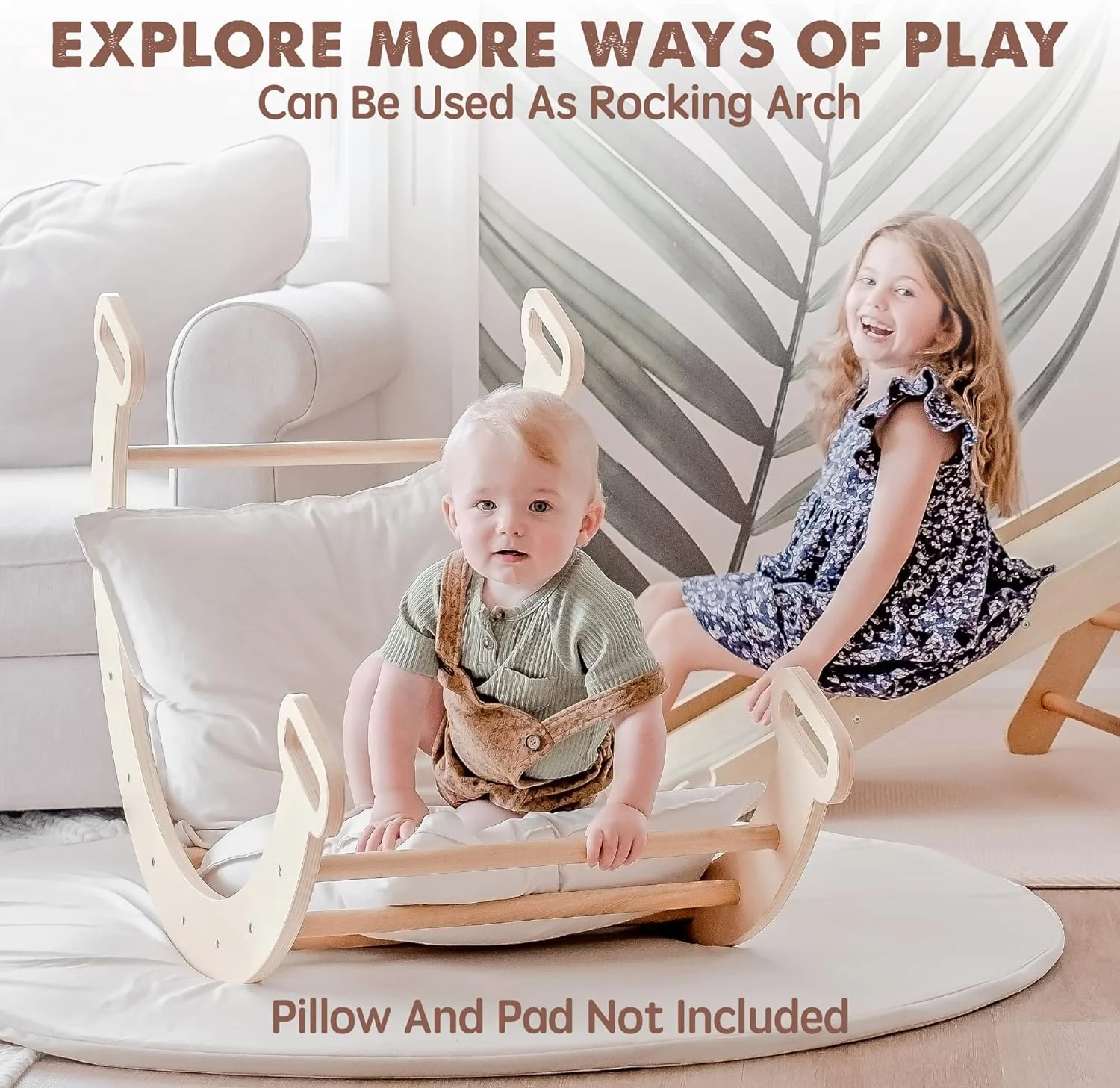 5 in 1 Pikler Triangle Set, Baby Climbing Toy Indoor Playground, Kids Jungle Gym