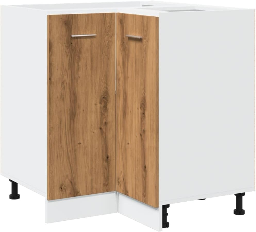 vidaXL Armoire à Micro-Ondes Placard Armoire de Rangement Meubles de Cuisine avec 4 Etagères Intérieur Maison Gris Béton 60x57x207 cm Aggloméré