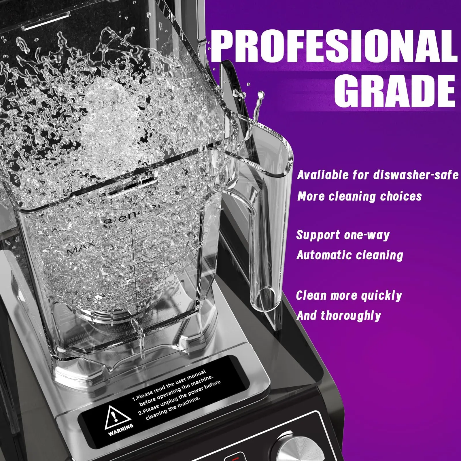 Commercial Blender 70oz 3.5 hp 5 Programmable Function,Quiet Blender with Digital Waterproof Touchpad and Quiet Sound Enclosure - 120V