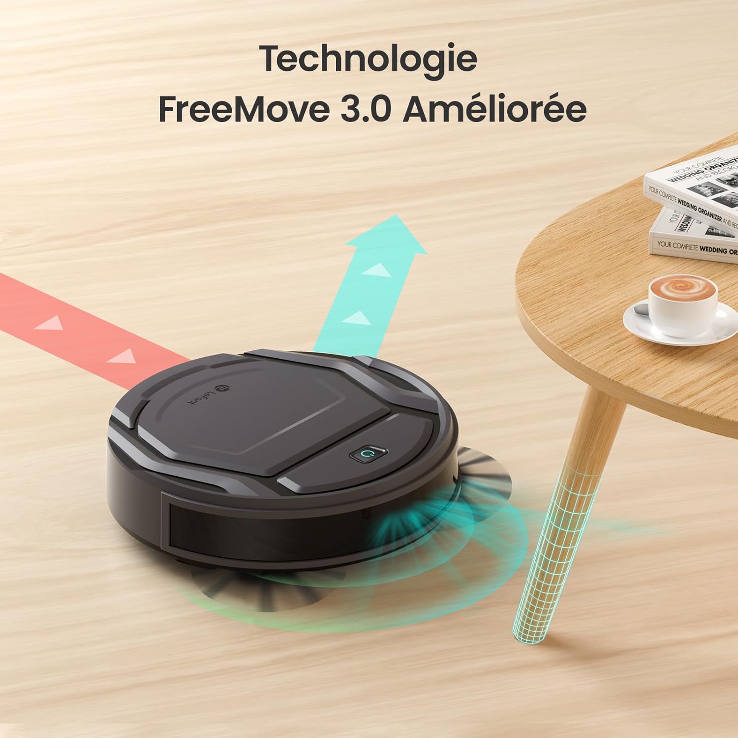 Lefant Aspirateur Robot, Robot Aspirateur 4500Pa Puissance d'Aspiration, Évitement Précis des Obstacles, Anti-Enchevêtrement Idéal pour Les Poils d'animaux, Cheveux et Sols Durs,Contrôle par App/Alexa