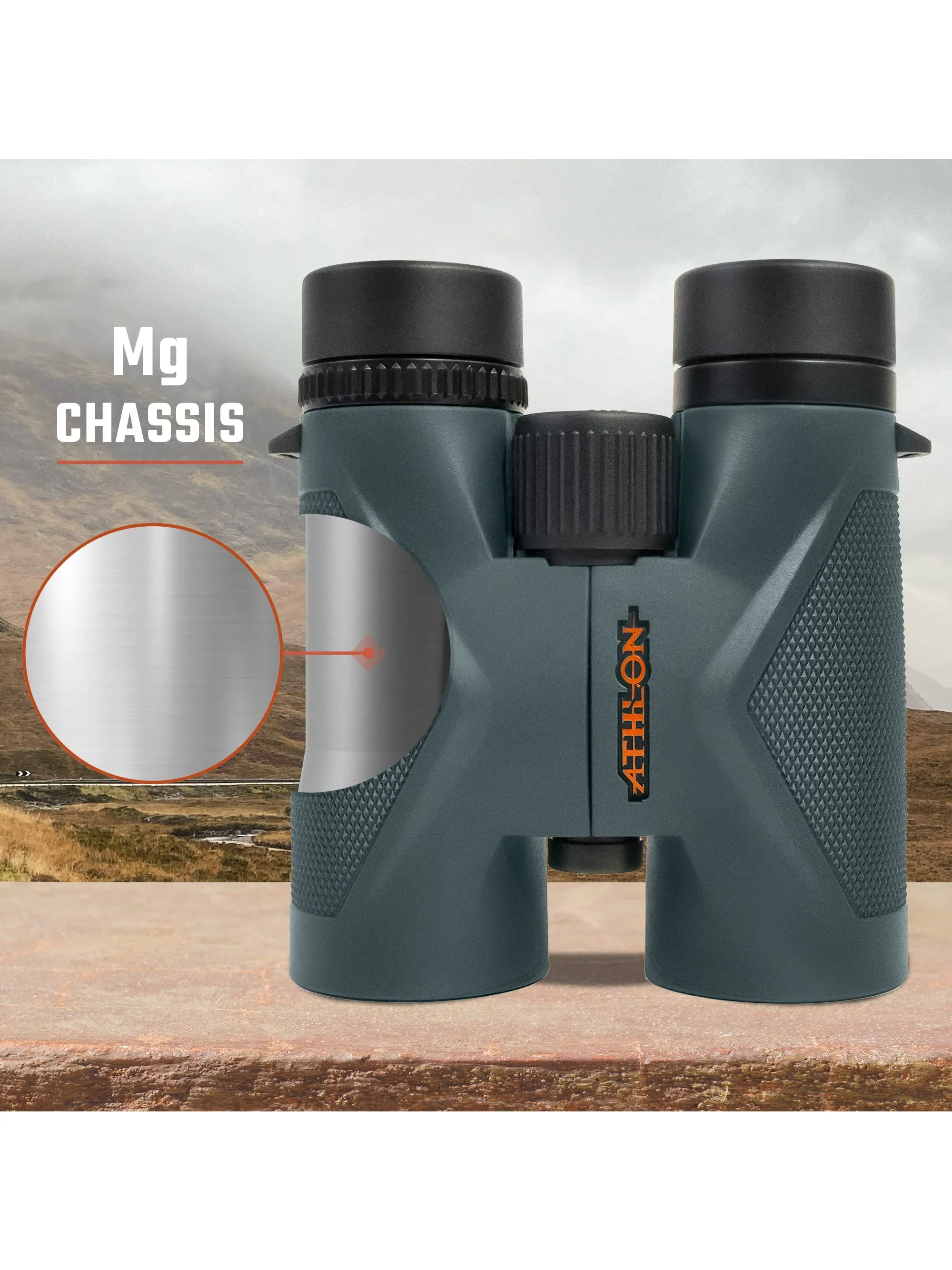 Athlon Optics 8x42 Midas UHD Gray Binoculars with ED Glass for Adults and Kids, High-Powered Binoculars for Hunting, Birdwatching, and More