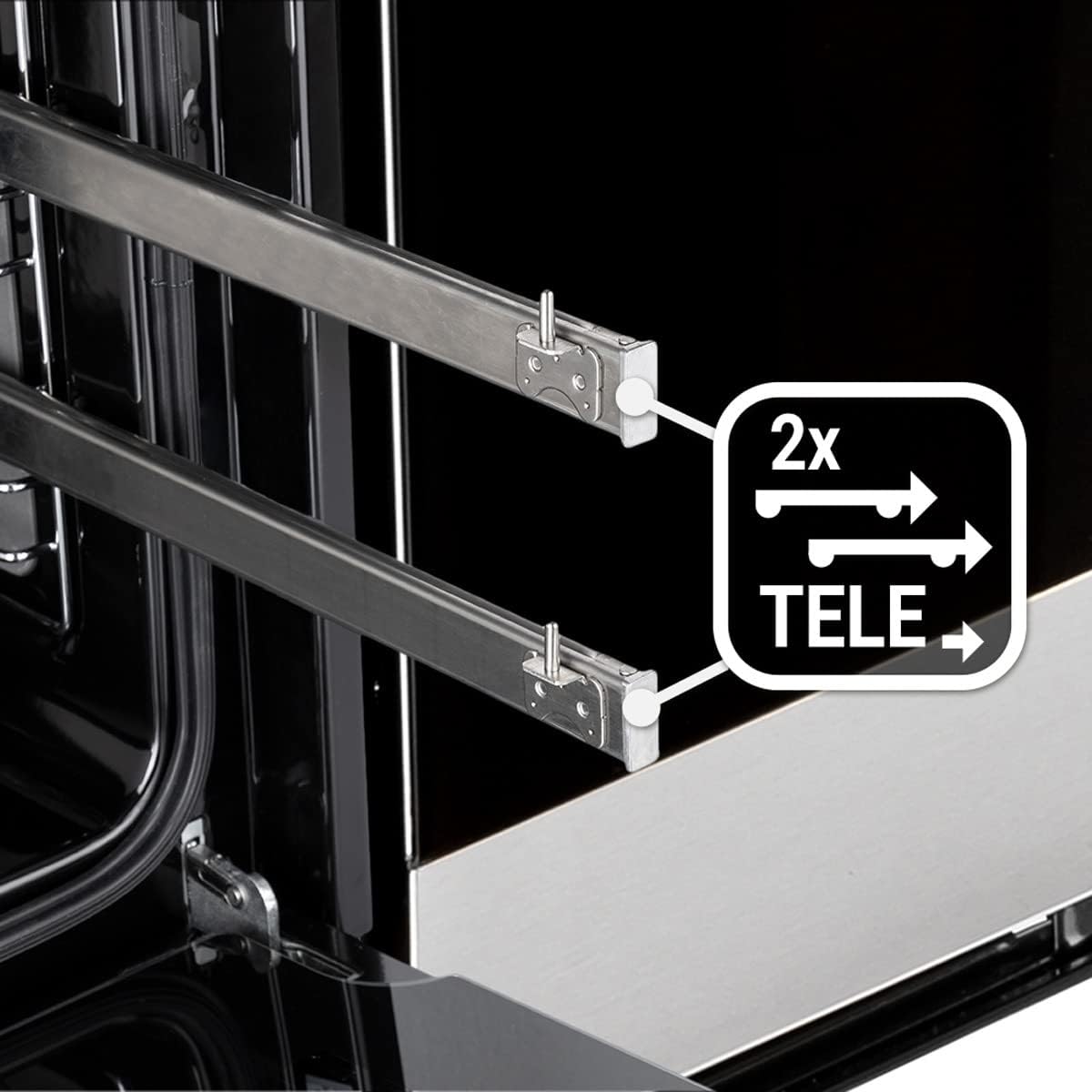 Four encastrable 90 cm / 96L / 3,4kW / Rôtisserie/Fonction pizza/Gril/Circulation de l'air/Air chaud/Tiroirs télescopiques / EB9105ED