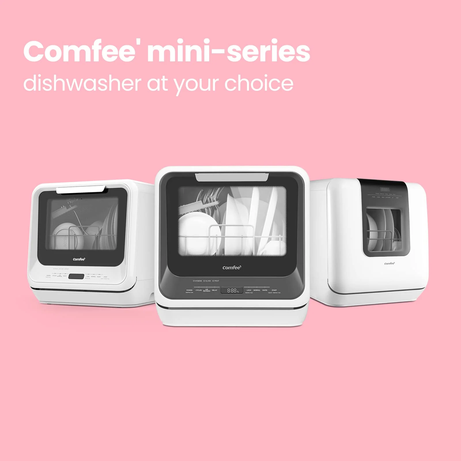 COMFEE' Mini Dishwasher Countertop with 5L Water Tank