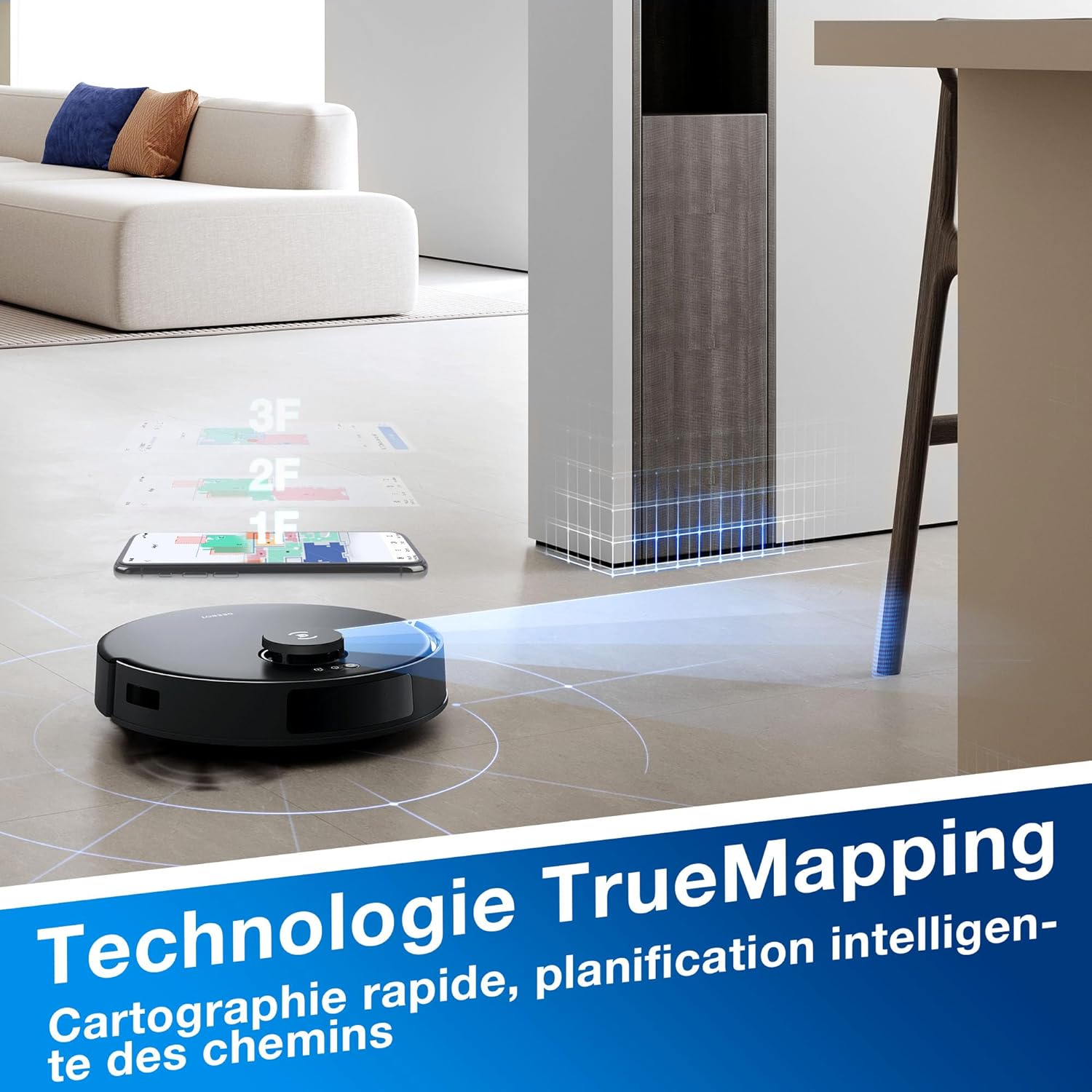 ECOVACS Aspirateur Robot DEEBOT N20 Plus, Robot Aspirateur Laveur 8000Pa avec vidange Automatique poussière, Nettoyage Autonome de 45 Jours, Batterie 300 Min, Anti-Tangle, Tapis et Poils d'animaux