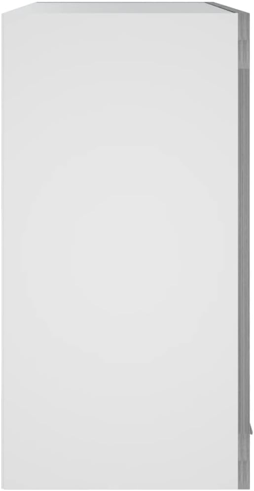 vidaXL Armoire à Micro-Ondes Placard Armoire de Rangement Meubles de Cuisine avec 4 Etagères Intérieur Maison Gris Béton 60x57x207 cm Aggloméré
